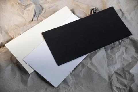 Set of blank envelopes mock-up, template for branding identity. Stock Photos