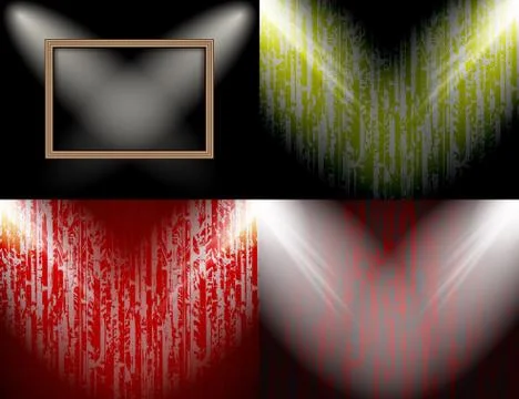 Set of Blank frame on a color wall lighting, abstract colored background with Stock-Illustration