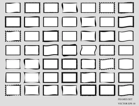 Set Of Blank Frames. Vector EPS 10. Stock Illustration