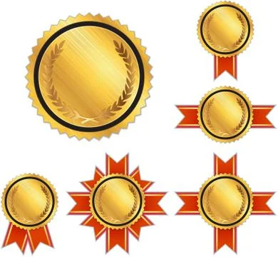 Set of blank gold labels Stock Illustration