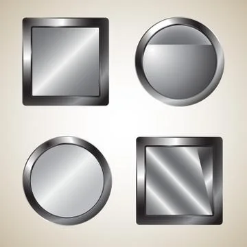 Set of blank grey buttons Illustrazione stock