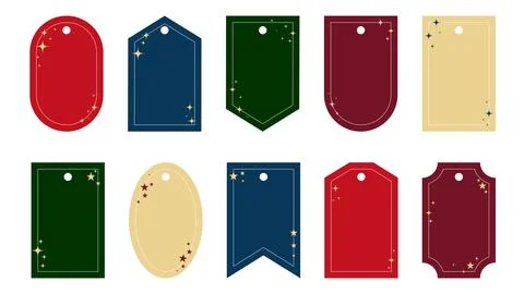 Set of blank label templates in various shapes Stock Illustration