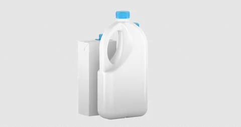 Set blank milk packaging rotation animation seamlessly loopable. 3D renderi.. Stock Footage 328382464