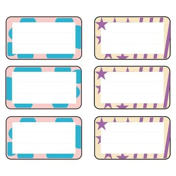 Set of blank note papers in pastel colors. Vector illustration. Stock Illustration