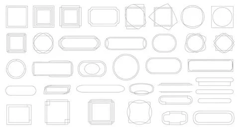 Set of blank outlined frames and borders. various shapes design elements fo.. 스톡 일러스트