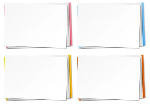 Set of blank paper note template Illustrazione stock