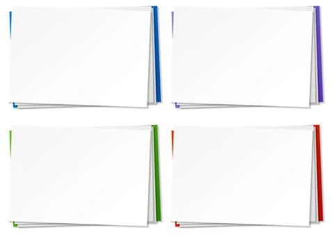 Set of blank paper note template Illustrazione stock