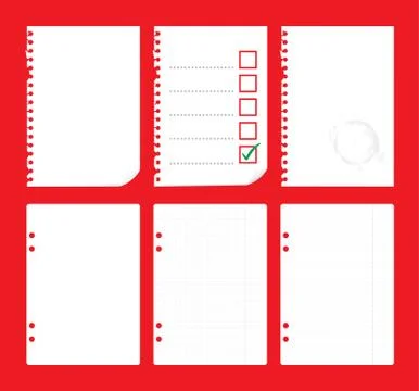 Set of blank paper sheets - illustration Stock Illustration