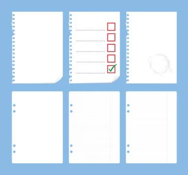 Set of blank paper sheets - illustration Stock Illustration