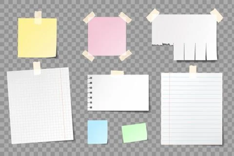 Set of blank paper sheets for notes. Stock-Illustration