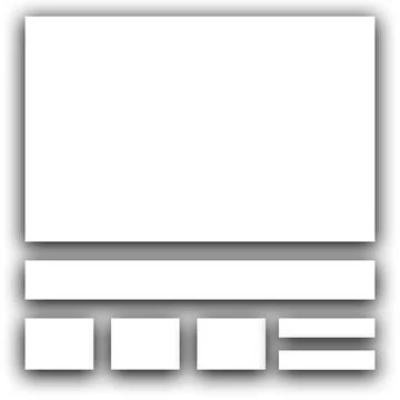 Set of blank paper sheets on a white background. Stock Illustration