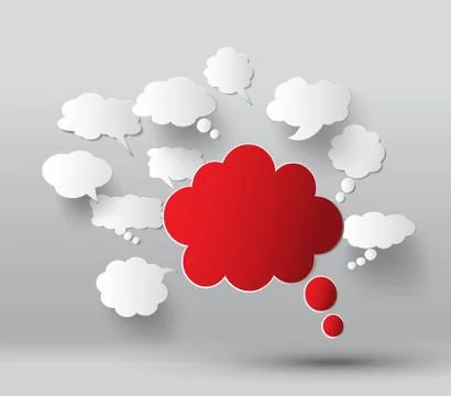 Set of blank  paper speech bubbles. Stock Illustration