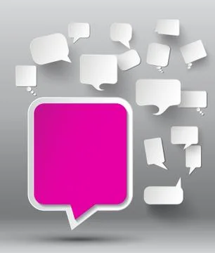 Set of blank  paper speech bubbles. Stock Illustration