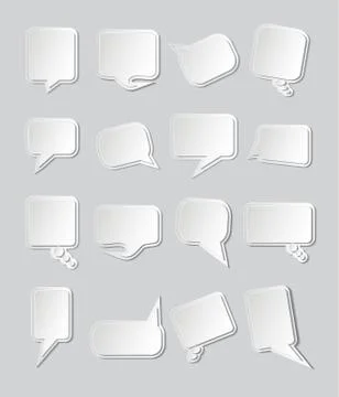 Set of blank  paper speech bubbles. Stock Illustration