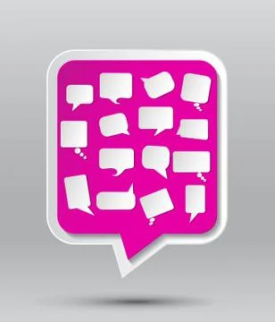 Set of blank  paper speech bubbles. Stock Illustration