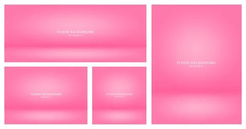 A set of blank pink studio backgrounds. A collection of empty studio rooms for a Stock Illustration