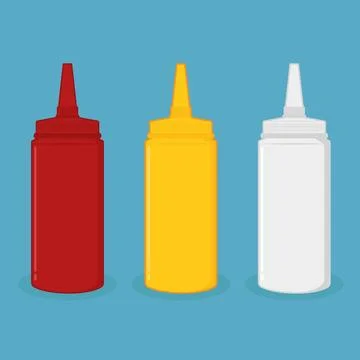 Set Blank Plastic Bottles Fast Food Stock Illustration