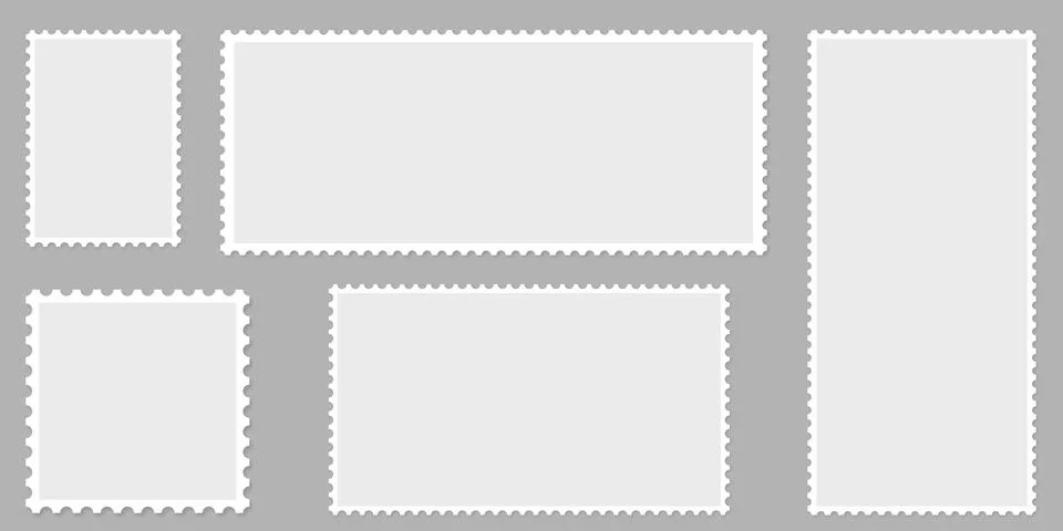 Set of Blank Postage Stamps Stock Illustration