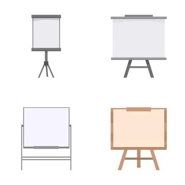 Set of blank presentation boards and easels 스톡 일러스트