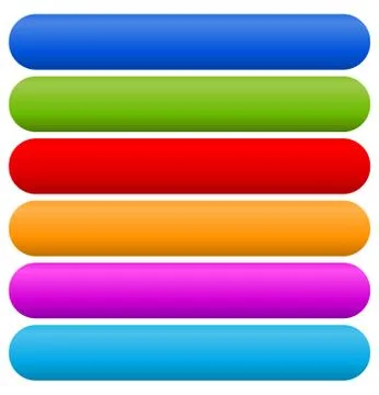 Set of blank, rectangular banner, button backgrounds with rounded corners for Illustrazione stock