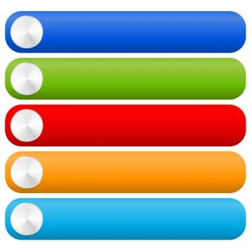 Set of blank, rectangular banner, button backgrounds with rounded corners for Ilustración de archivo