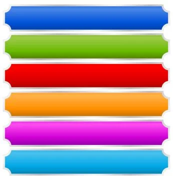 Set of blank, rectangular banner, button backgrounds with rounded corners for Ilustración de archivo