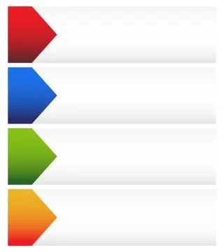 Set of blank rectangular button backgrounds with arrows イラスト素材