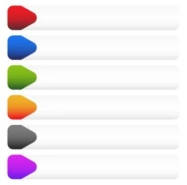 Set of blank rectangular button backgrounds with arrows イラスト素材