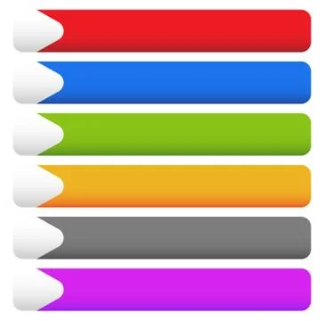 Set of blank rectangular button backgrounds with arrows イラスト素材