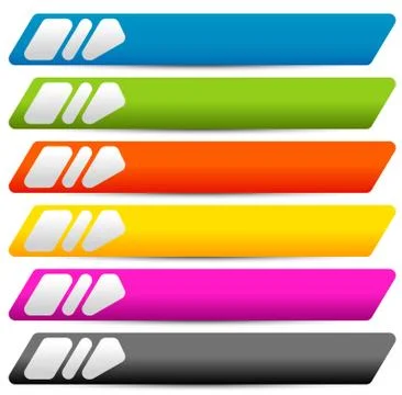 Set of blank rectangular button backgrounds with arrows イラスト素材