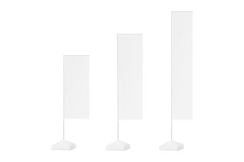 Set of blank rectangular flags Stock Illustration