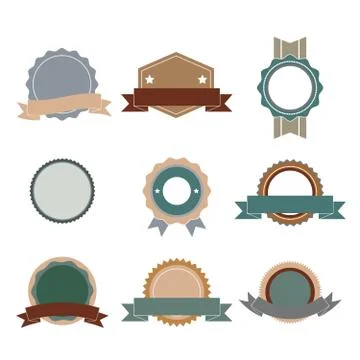 Set of blank retro badge vector illustration Illustrazione stock