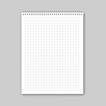 Set of blank sheets notebooks mockup icon in flat style. Paper square grid .. Stock Illustration