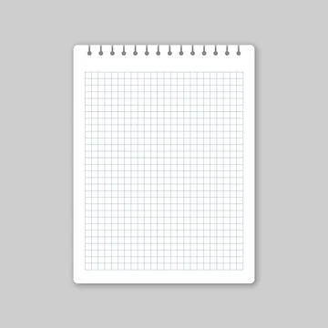 Set of blank sheets notebooks mockup icon in flat style. Paper square grid .. Stock Illustration