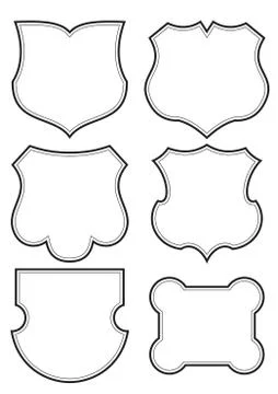 Set of blank shield frames, vector illustration Stock Illustration