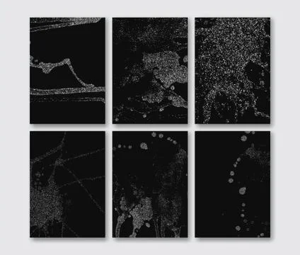 Set of the blank silver glitter card templates Stock Illustration