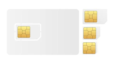 Set of blank SIM card. Illustration on white background. 스톡 일러스트