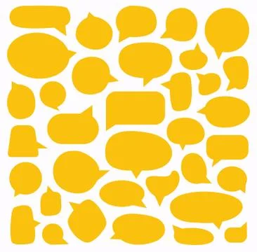 Set of blank speech bubble in flat design, sticker for chat symbol. Stock Illustration