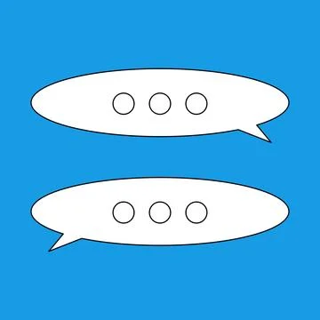 Set of blank speech bubble in flat design, chatting box, message box icon Illustrazione stock