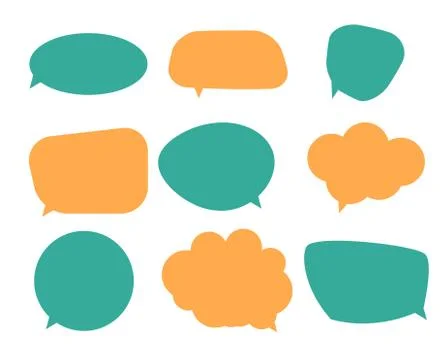 Set of blank speech bubbles, thinking balloon set on white background. Vector Stock Illustration