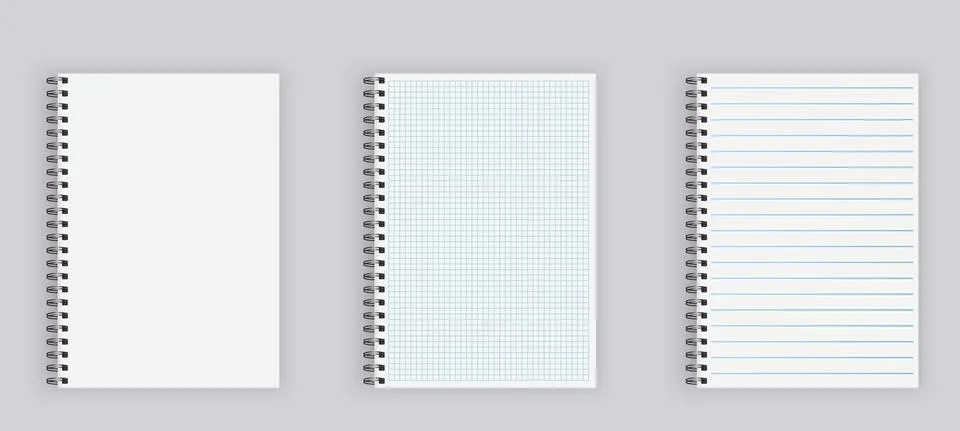 Set of blank spiral notepad notebook Illustrazione stock