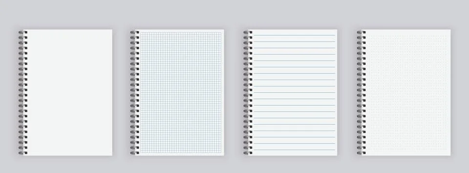 Set of blank spiral notepad notebook Stock Illustration