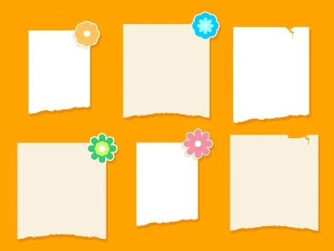 A Set of Blank Tear-Off Paper Notes with Pushpins on an Orange Board for Me.. Stock Illustration