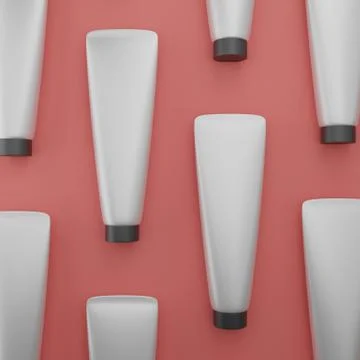 Set of blank template of realistic containers for cosmetic products. Stock Illustration