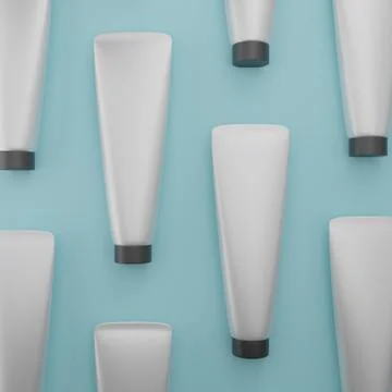 Set of blank template of realistic containers for cosmetic products Stock Illustration