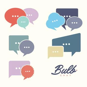 Set of blank text speech template vector bubble chat Stock Illustration