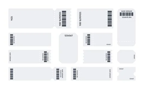 Set blank ticket template. Coupon or cinema movie theater cards. Vector Stock-Illustration