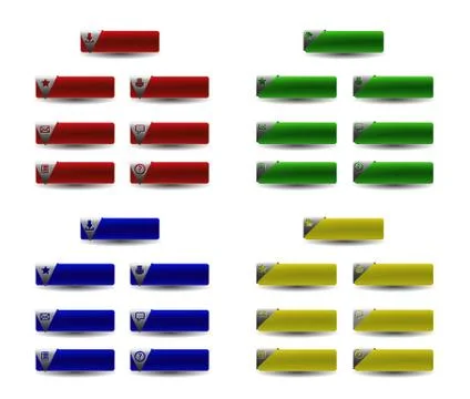 Set blank web design buttons Stock Illustration