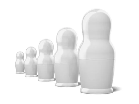 Set of blank white dolls Иллюстрация