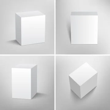 Set of blank white packaging boxes for design Illustrazione stock